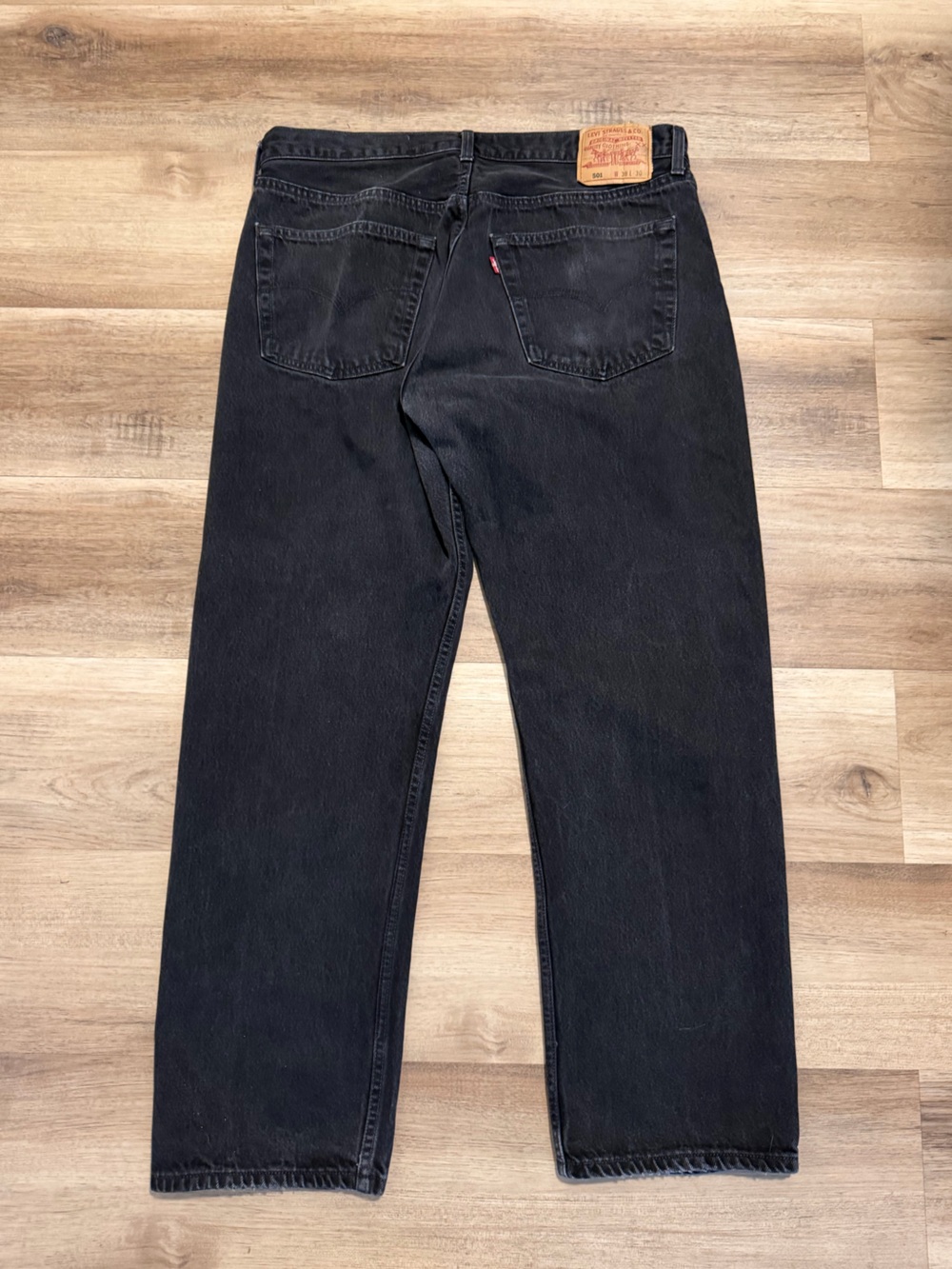 VTG Levi's 501 Button Fly Black Denim Jeans 36x30 tag 38x30 1999 Canada Made - Picture 2 of 15
